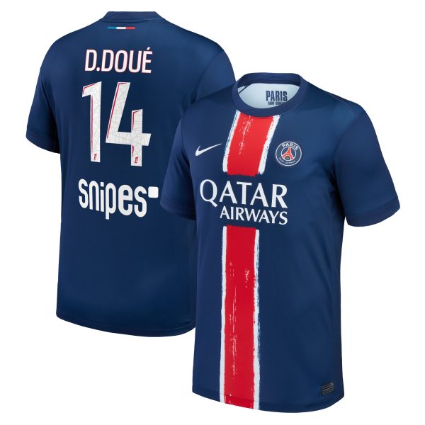 Exklusive psg nike heimstadiontrikot 2024-25 – kinder mit d.doue 14-aufdruck Kollektion – Premium Paris Saint Germain Trikots