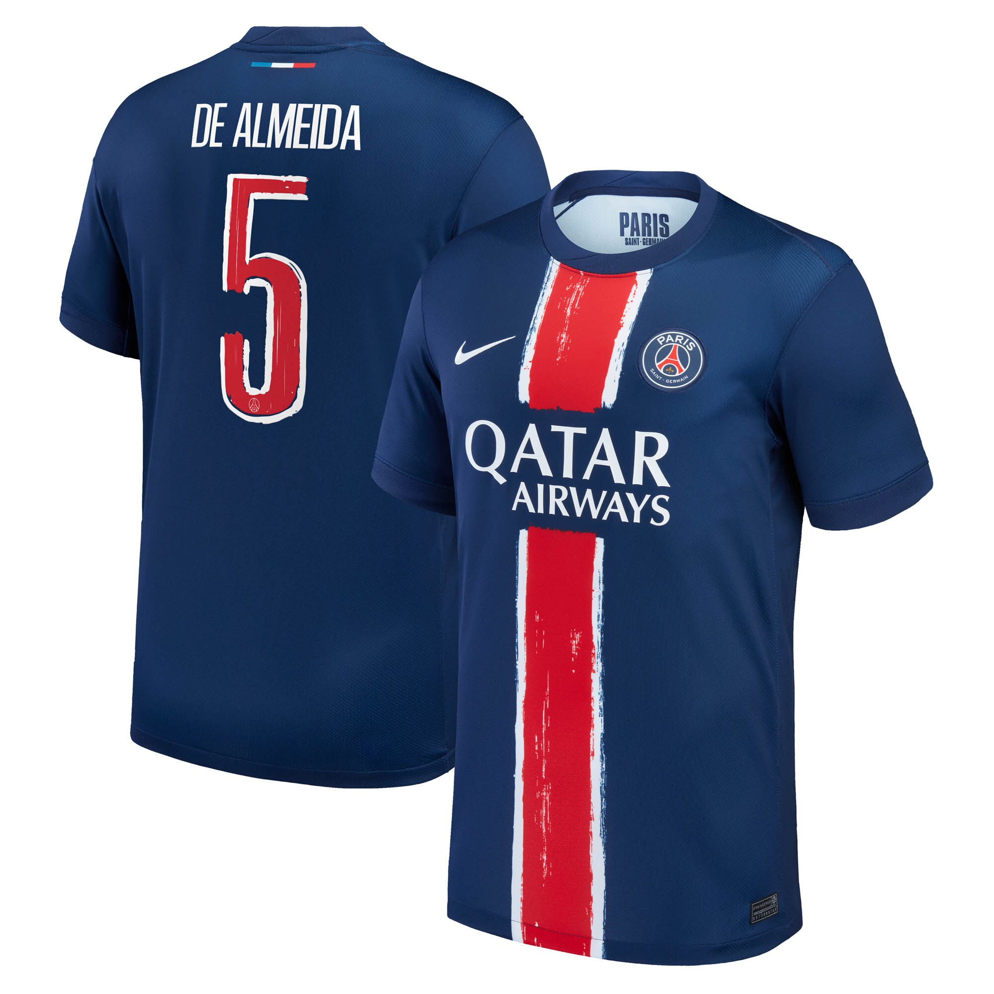 Exklusive psg nike heimstadiontrikot 2024-25 – kinder mit de almeida 5-aufdruck Kollektion – Premium Paris Saint Germain Trikots