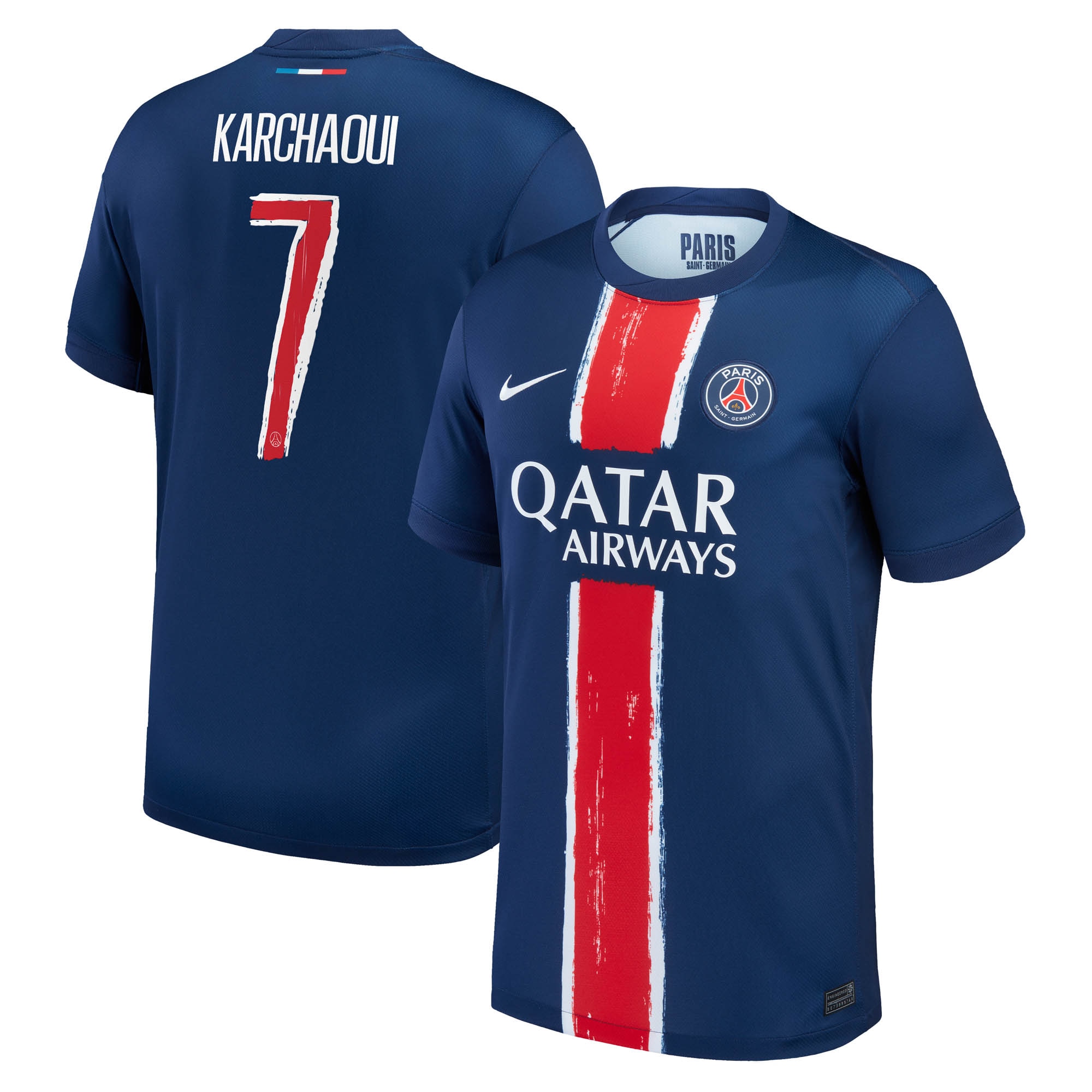 Exklusive psg nike heimstadiontrikot 2024-25 – kinder mit karchaoui 7-aufdruck Kollektion – Premium Paris Saint Germain Trikots