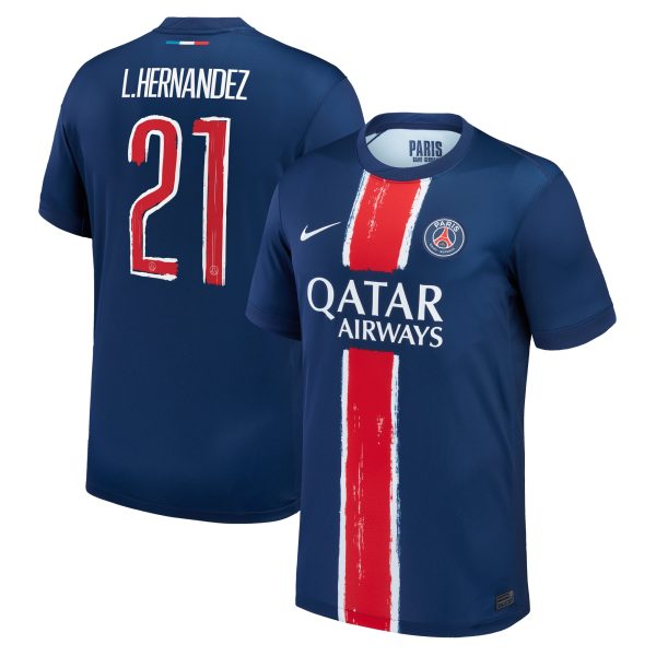 Exklusive psg nike heimstadiontrikot 2024-25 mit cup-aufdruck l.hernandez 21 Kollektion – Premium Paris Saint Germain Trikots