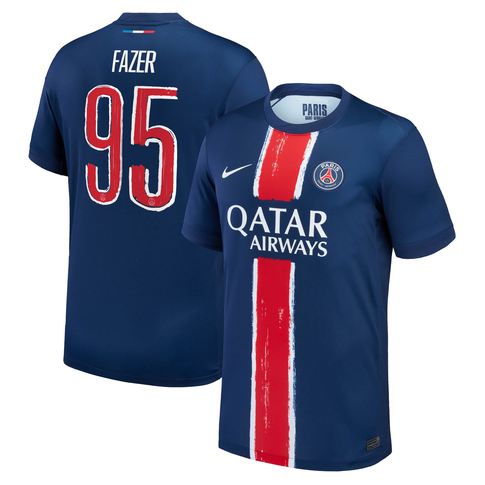 Exklusive psg nike heimstadiontrikot 2024-25 mit fazer 95-aufdruck Kollektion – Premium Paris Saint Germain Trikots