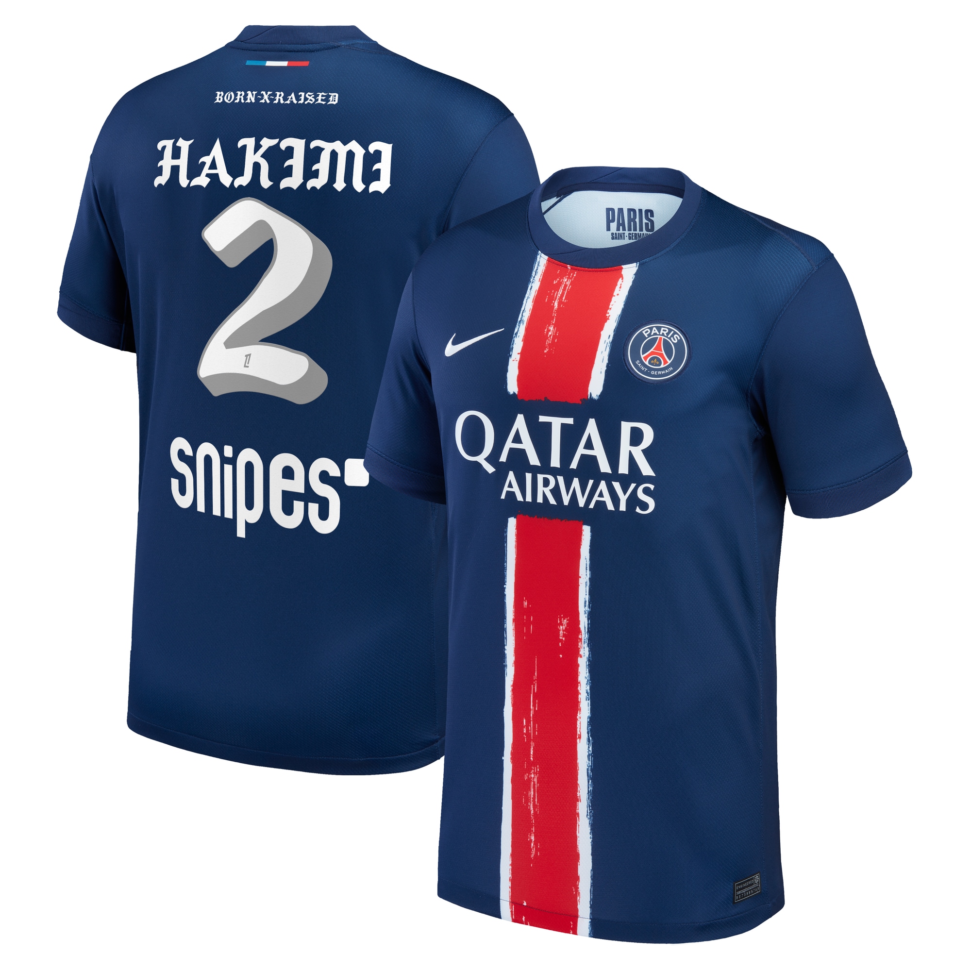 Exklusive psg nike heimstadiontrikot 2024-25 mit hakimi 2 born x raised-aufdruck Kollektion – Premium Paris Saint Germain Trikots