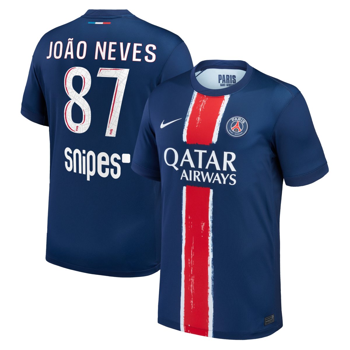 Exklusive psg nike heimstadiontrikot 2024-25 mit joao neves 87-aufdruck Kollektion – Premium Paris Saint Germain Trikots