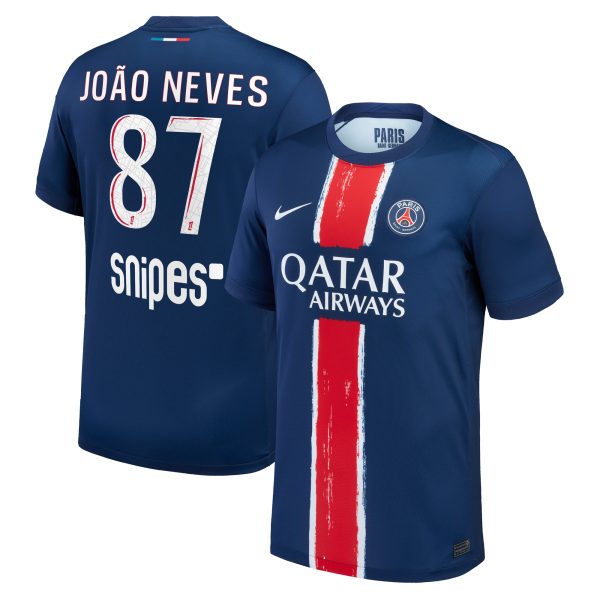 Exklusive psg nike heimstadiontrikot 2024-25 mit joao neves 87-aufdruck Kollektion – Premium Paris Saint Germain Trikots