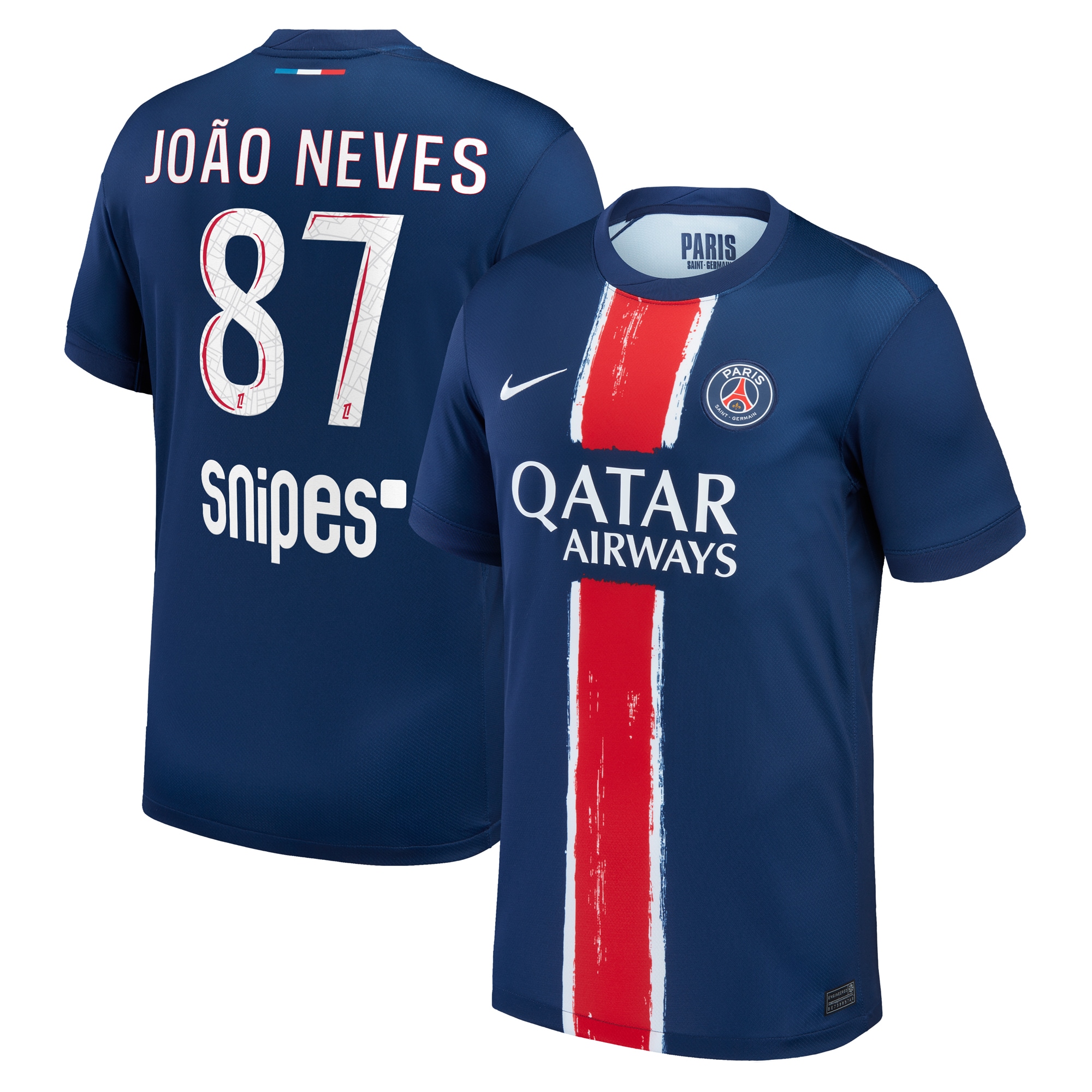 Exklusive psg nike heimstadiontrikot 2024-25 mit joao neves 87-aufdruck Kollektion – Premium Paris Saint Germain Trikots