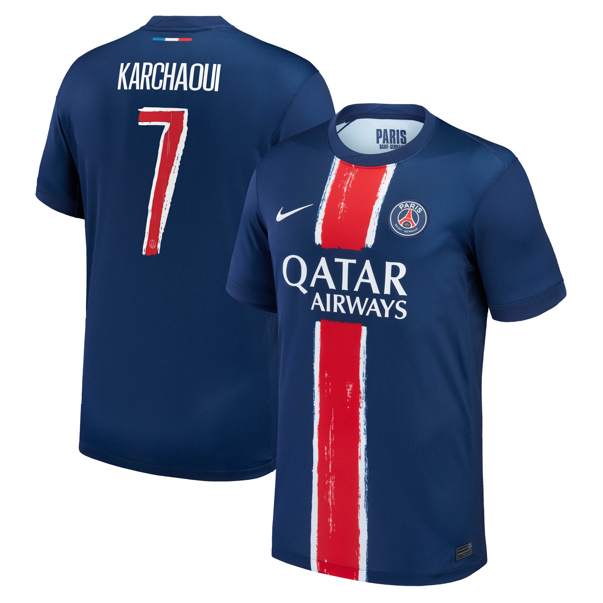 Exklusive psg nike heimstadiontrikot 2024-25 mit karchaoui 7-aufdruck Kollektion – Premium Paris Saint Germain Trikots