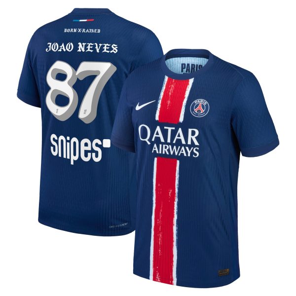 Exklusive psg nike heimtrikot dri-fit adv match 2024–25 mit born x raised-aufdruck joão neves 87 Kollektion – Premium Paris Saint Germain Trikots