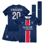 Exklusive psg nike mini-heimtrikot 2024–25 – kleine kinder mit g.moscardo 20-aufdruck Kollektion – Premium Paris Saint Germain Trikots