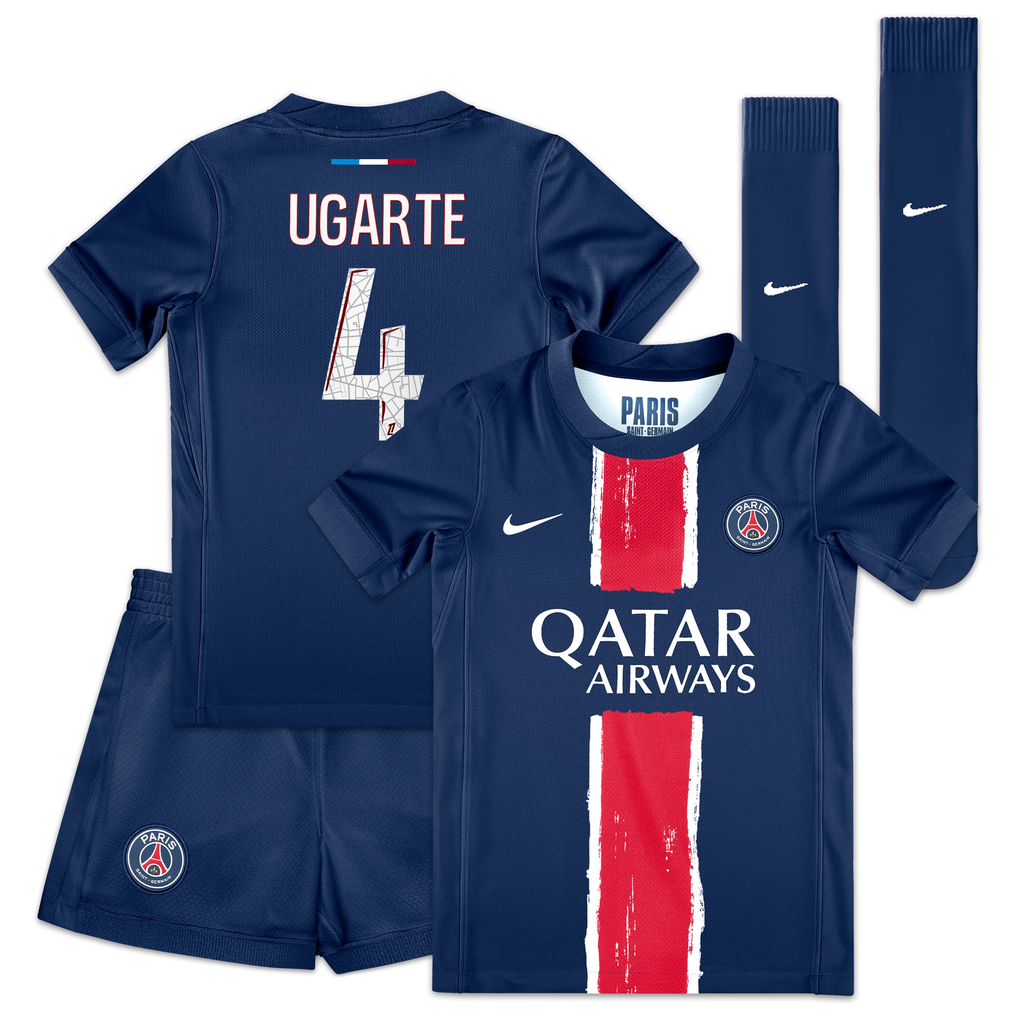 Exklusive psg nike mini-heimtrikot 2024–25 – kleine kinder mit ugarte 4-aufdruck Kollektion – Premium Paris Saint Germain Trikots