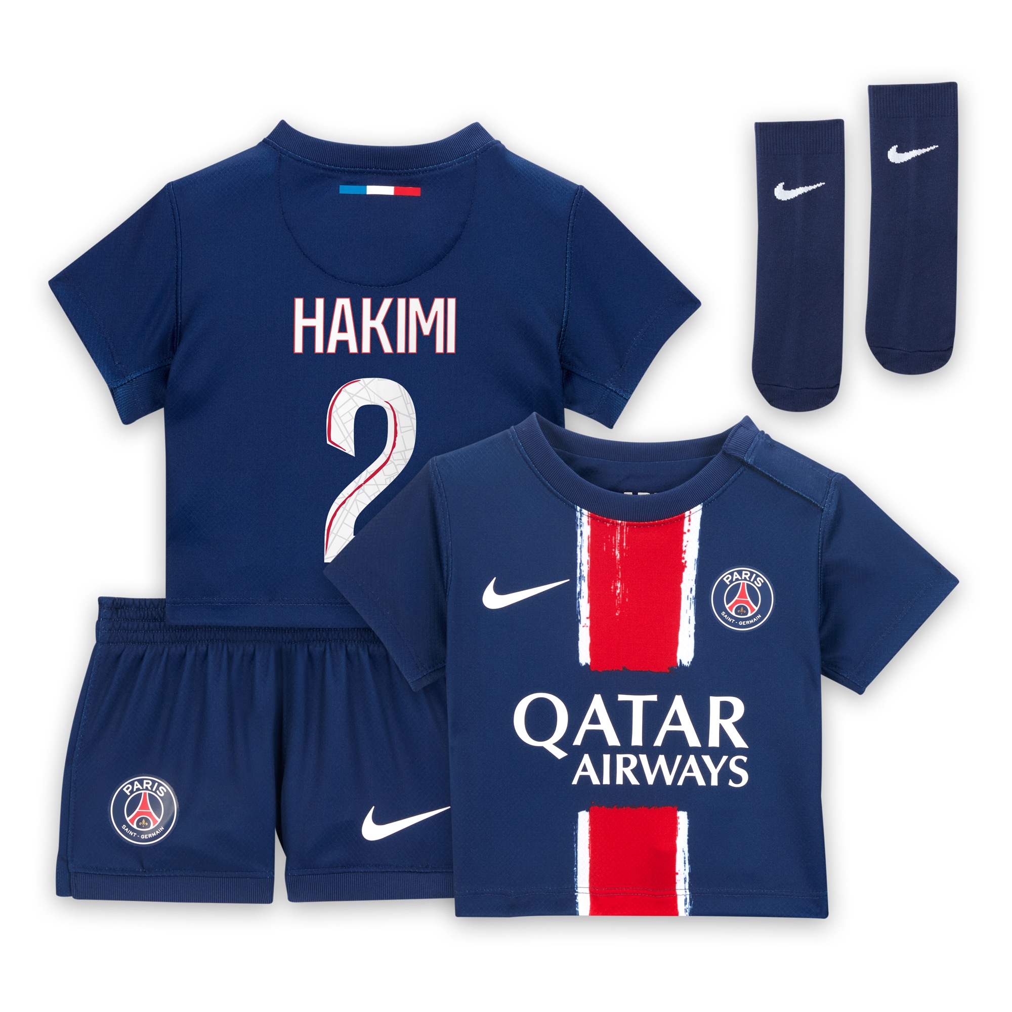 Exklusive psg nike mini-heimtrikot 2024–25 – säuglings mit hakimi 2-aufdruck Kollektion – Premium Paris Saint Germain Trikots
