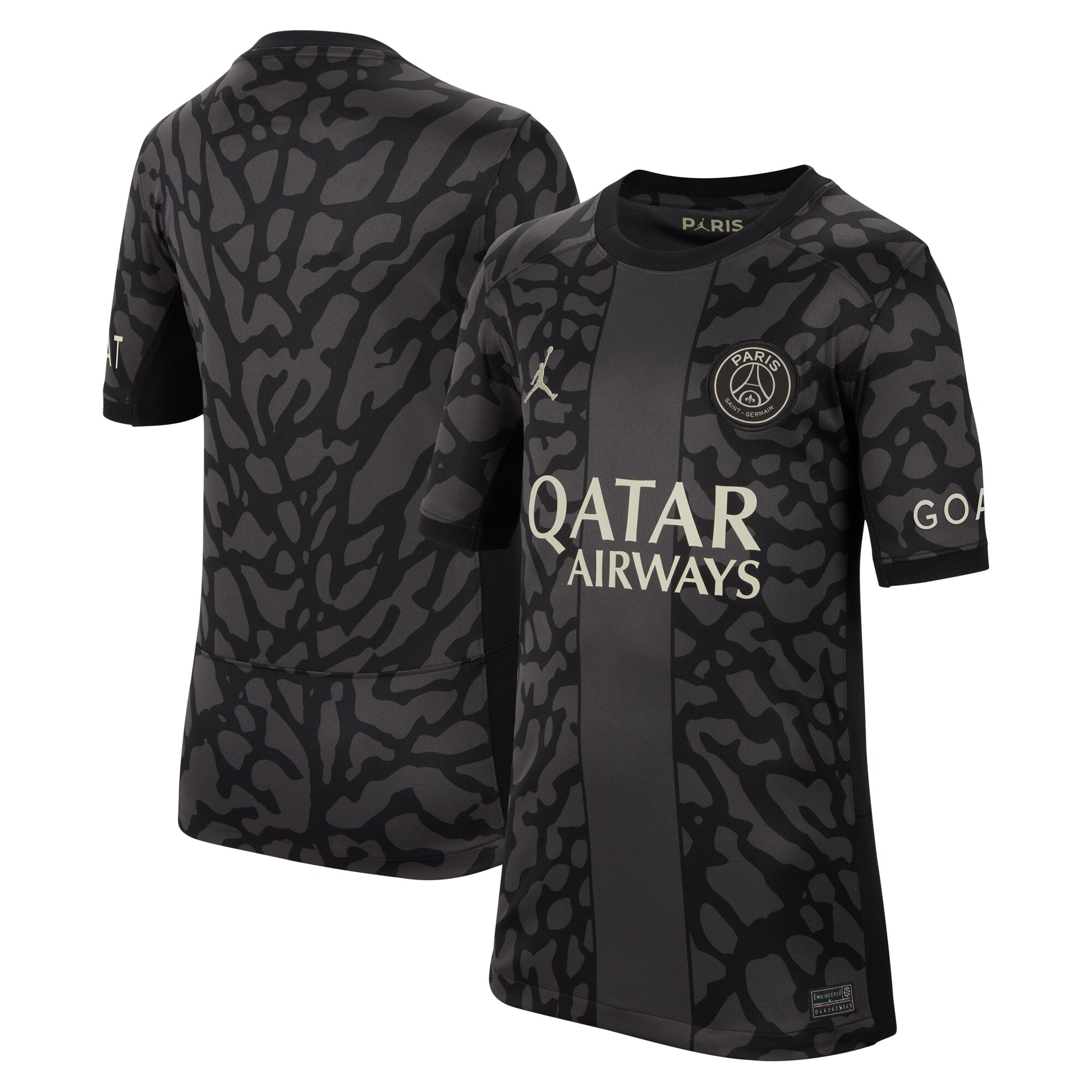 Exklusive psg x jordan drittes stadiontrikot 2023-24 – kinder mit personalisieren druck Kollektion – Premium Paris Saint Germain Trikots