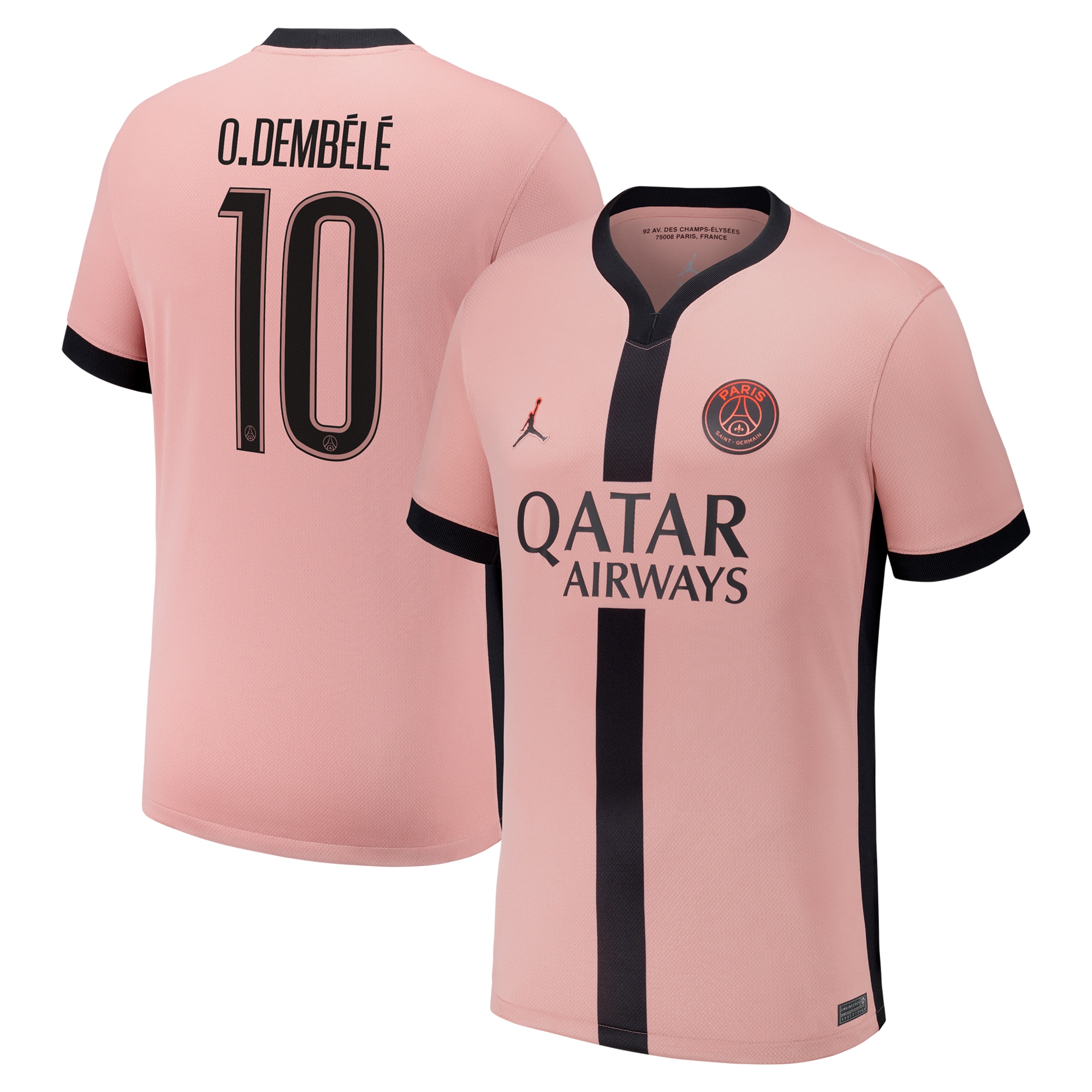 Exklusive psg x jordan drittes stadiontrikot 2024-25 mit cup-aufdruck o.dembele 10 Kollektion – Premium Paris Saint Germain Trikots