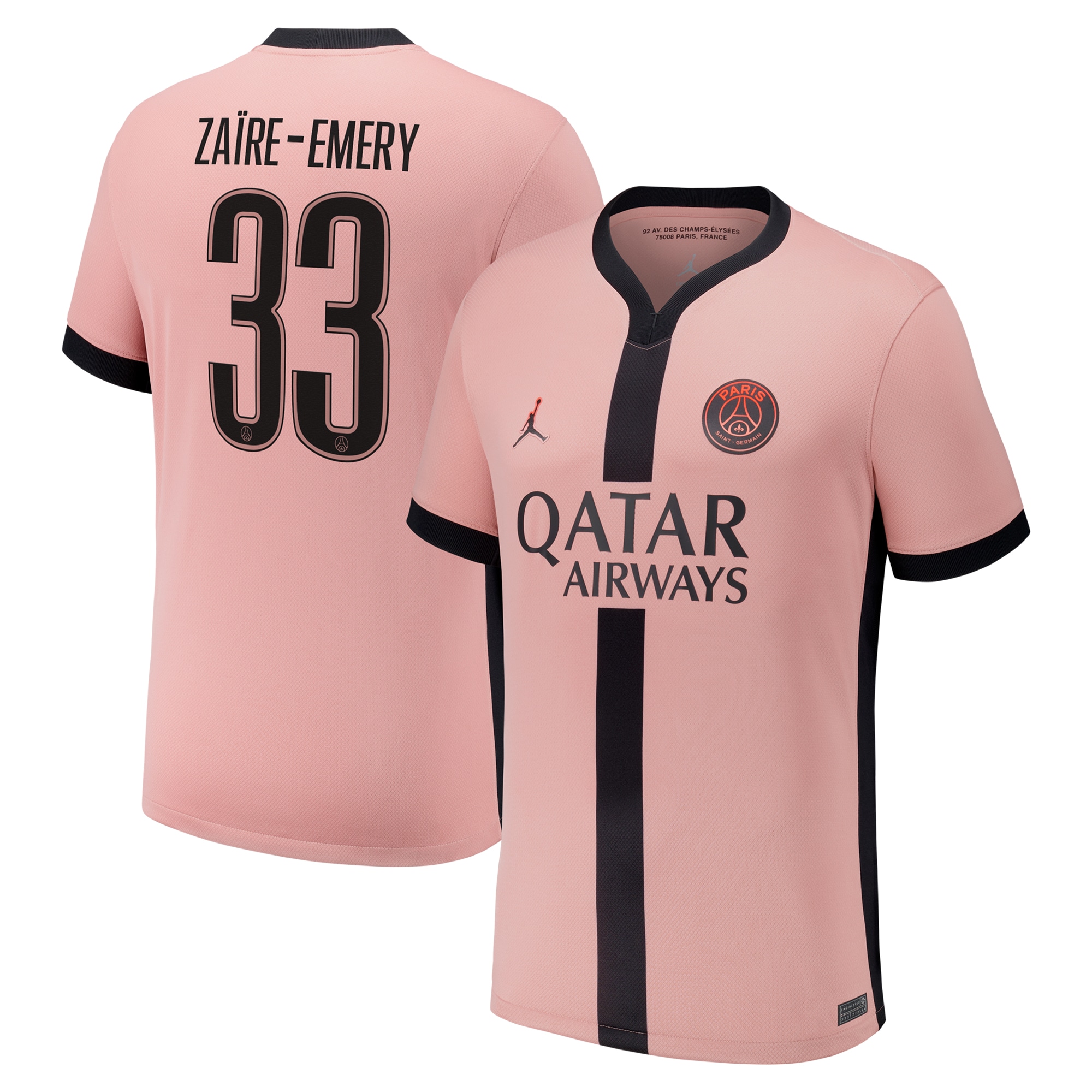 Exklusive psg x jordan drittes stadiontrikot 2024-25 mit cup-aufdruck zaire-emery 33 Kollektion – Premium Paris Saint Germain Trikots