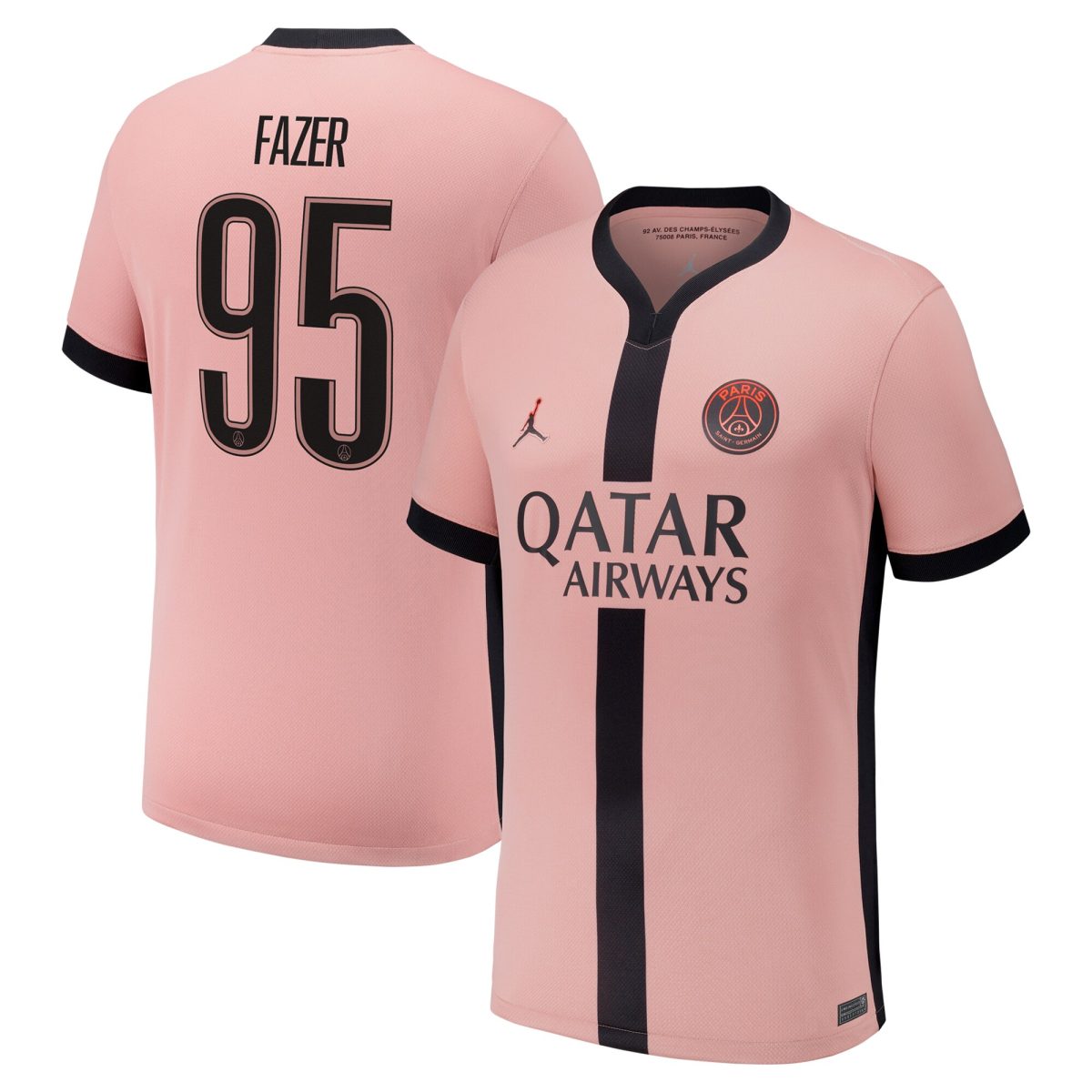 Exklusive psg x jordan drittes stadiontrikot 2024-25 mit fazer 95-aufdruck Kollektion – Premium Paris Saint Germain Trikots