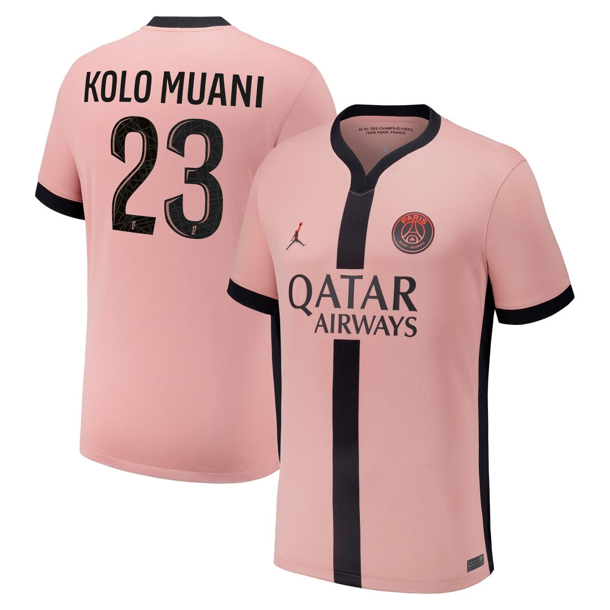 Exklusive psg x jordan drittes stadiontrikot 2024-25 mit kolo muani 23-aufdruck Kollektion – Premium Paris Saint Germain Trikots