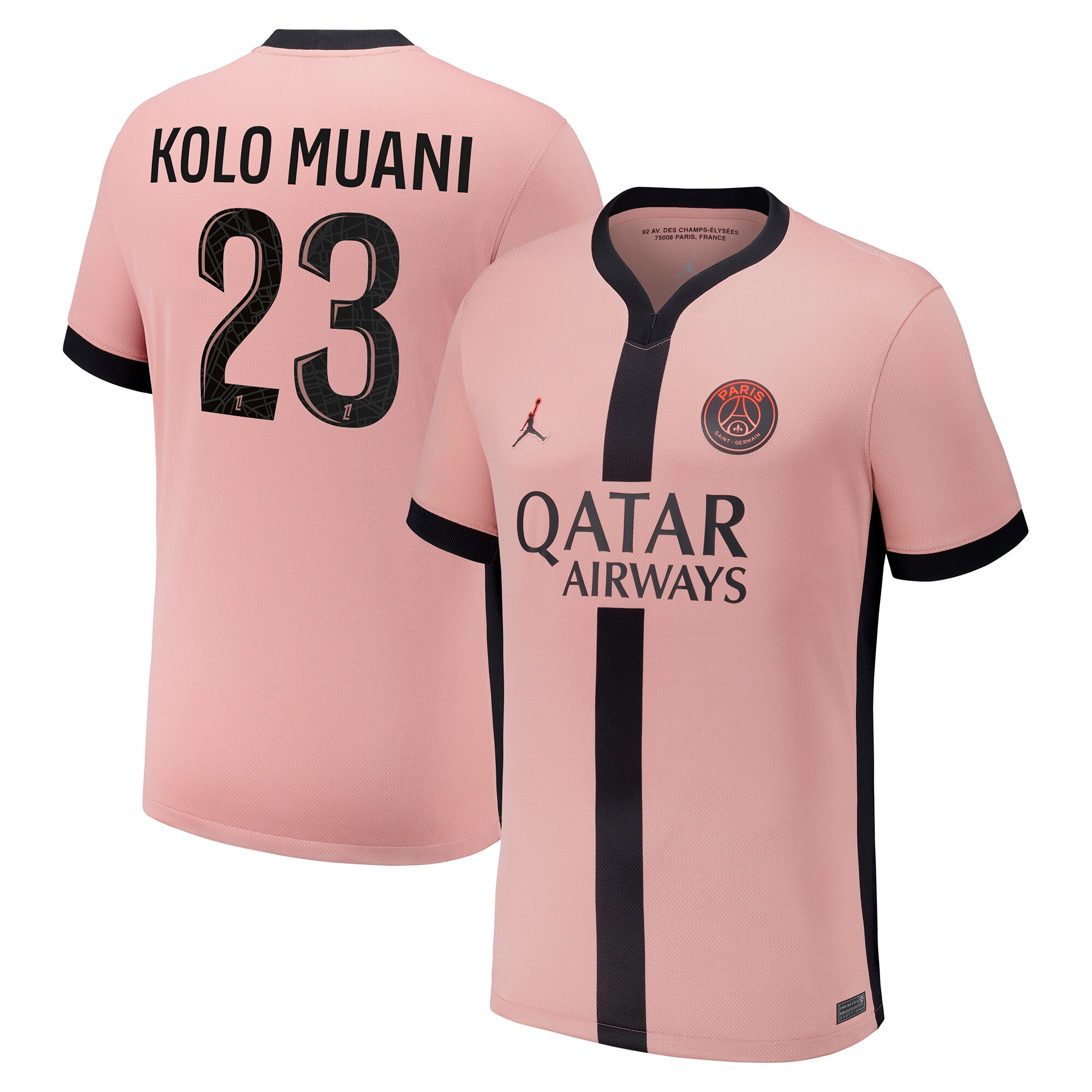 Exklusive psg x jordan drittes stadiontrikot 2024-25 mit kolo muani 23-aufdruck Kollektion – Premium Paris Saint Germain Trikots