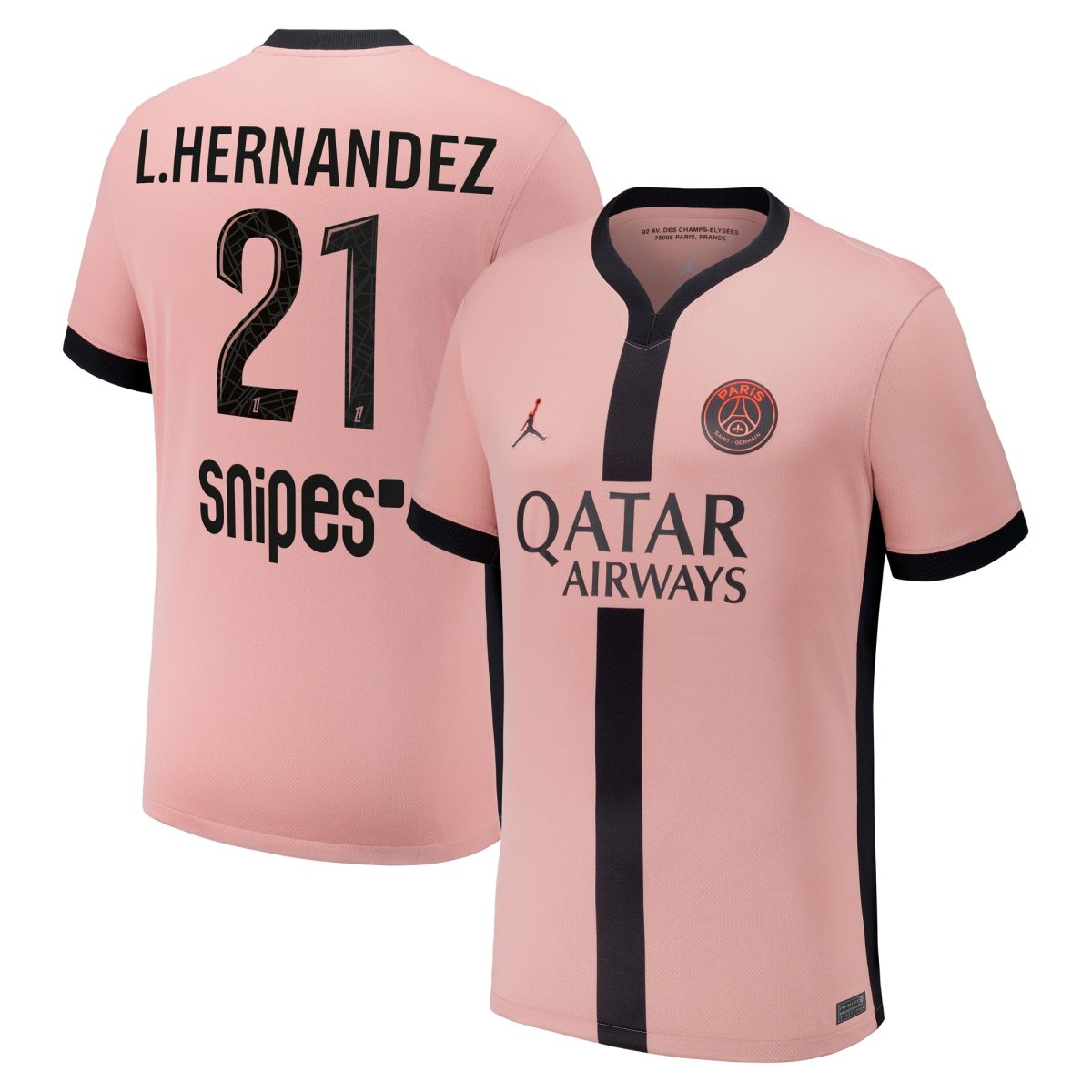 Exklusive psg x jordan drittes stadiontrikot 2024-25 mit l.hernandez 21-aufdruck Kollektion – Premium Paris Saint Germain Trikots