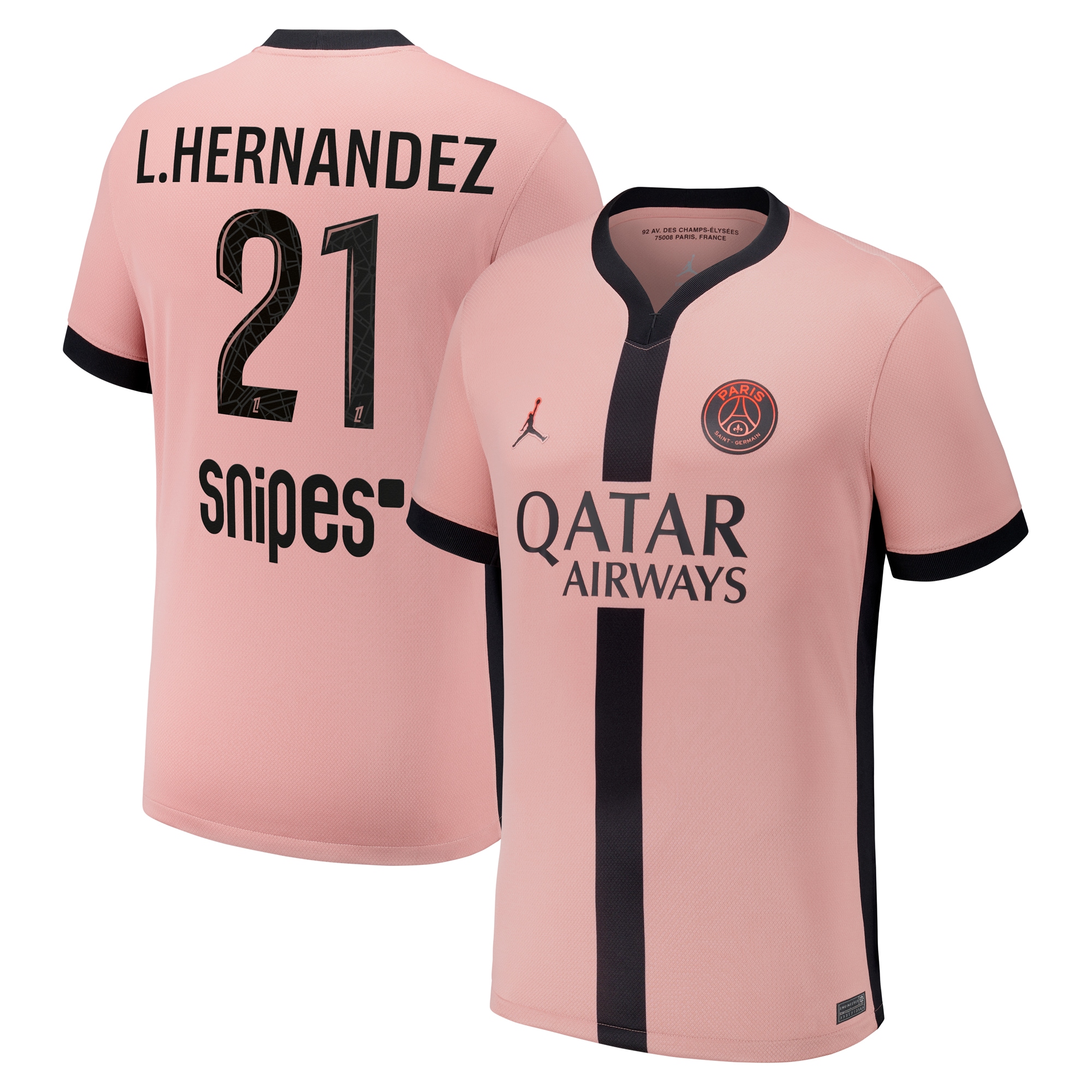 Exklusive psg x jordan drittes stadiontrikot 2024-25 mit l.hernandez 21-aufdruck Kollektion – Premium Paris Saint Germain Trikots