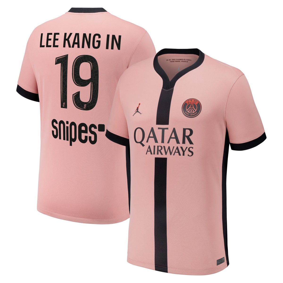 Exklusive psg x jordan drittes stadiontrikot 2024-25 mit lee kang in 19-aufdruck Kollektion – Premium Paris Saint Germain Trikots