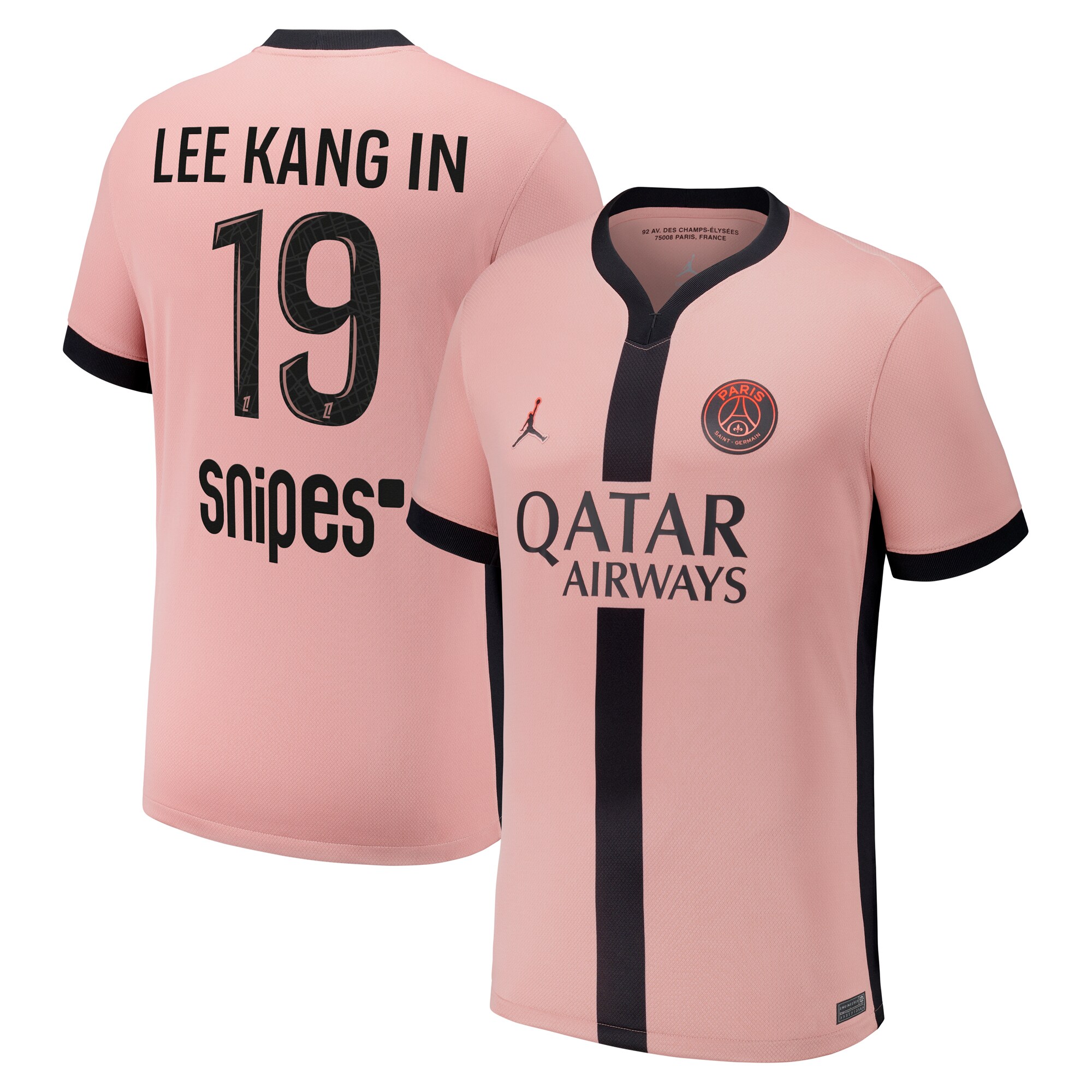 Exklusive psg x jordan drittes stadiontrikot 2024-25 mit lee kang in 19-aufdruck Kollektion – Premium Paris Saint Germain Trikots