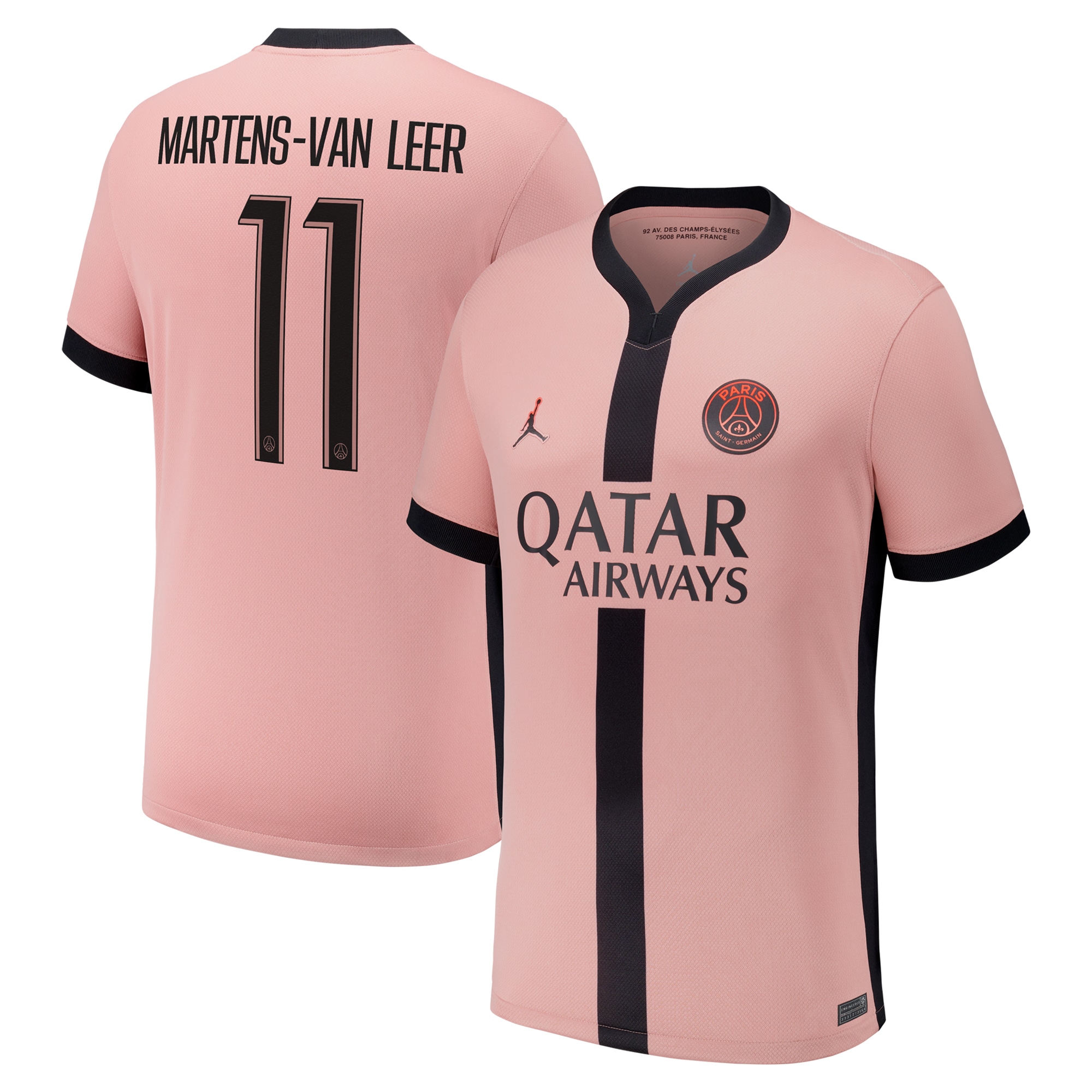 Exklusive psg x jordan drittes stadiontrikot 2024-25 mit martens-van leer 11-aufdruck Kollektion – Premium Paris Saint Germain Trikots