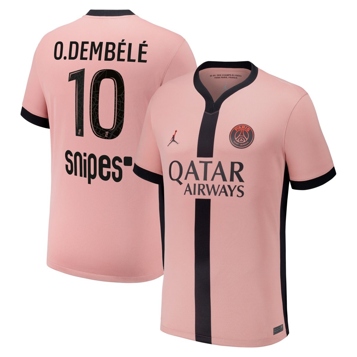 Exklusive psg x jordan drittes stadiontrikot 2024-25 mit o.dembele 10-aufdruck Kollektion – Premium Paris Saint Germain Trikots