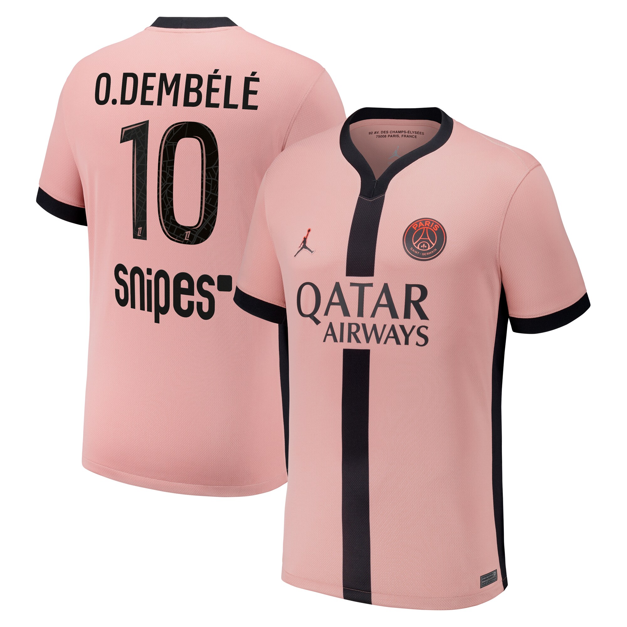 Exklusive psg x jordan drittes stadiontrikot 2024-25 mit o.dembele 10-aufdruck Kollektion – Premium Paris Saint Germain Trikots