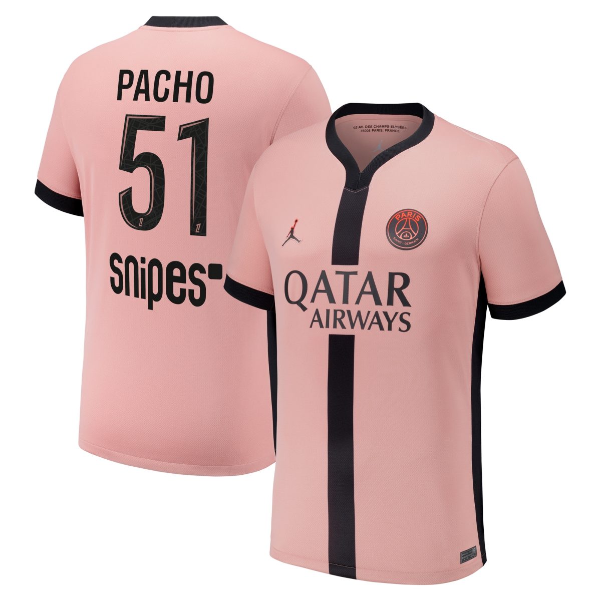 Exklusive psg x jordan drittes stadiontrikot 2024-25 mit pacho 51-aufdruck Kollektion – Premium Paris Saint Germain Trikots