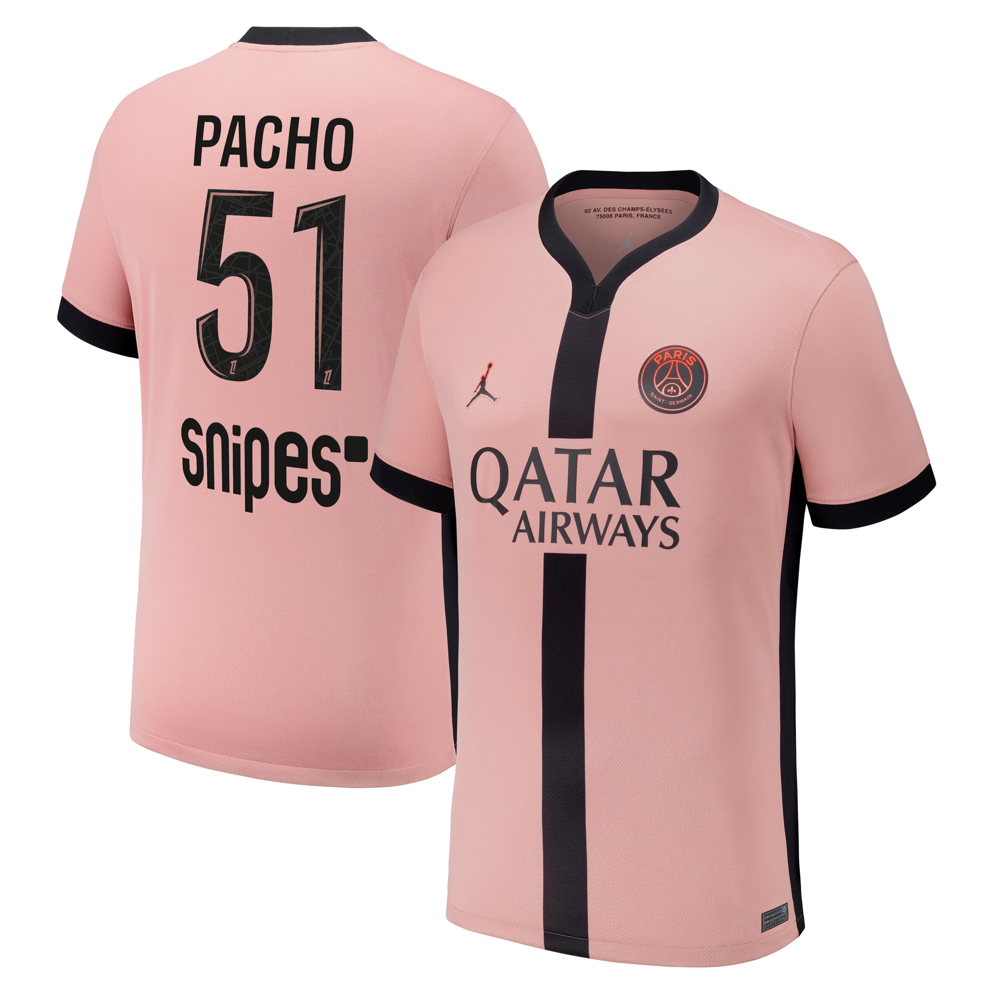 Exklusive psg x jordan drittes stadiontrikot 2024-25 mit pacho 51-aufdruck Kollektion – Premium Paris Saint Germain Trikots