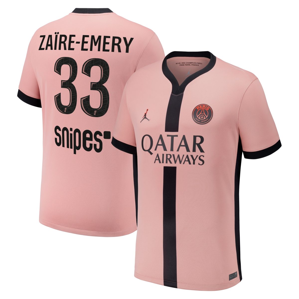 Exklusive psg x jordan drittes stadiontrikot 2024-25 mit zaire-emery 33-aufdruck Kollektion – Premium Paris Saint Germain Trikots