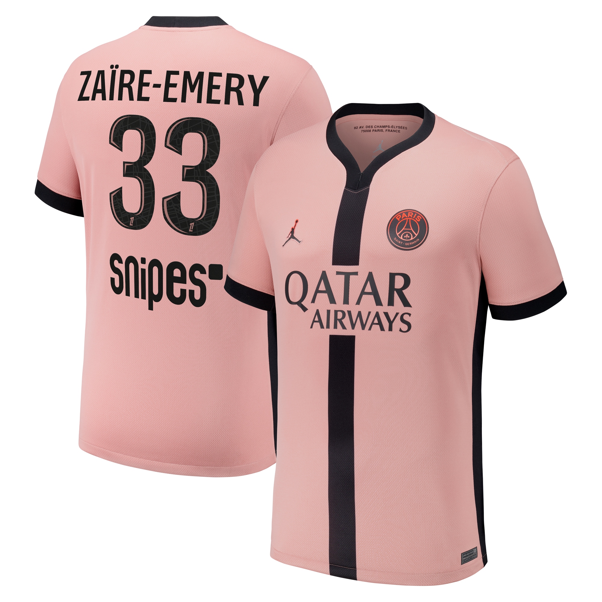 Exklusive psg x jordan drittes stadiontrikot 2024-25 mit zaire-emery 33-aufdruck Kollektion – Premium Paris Saint Germain Trikots